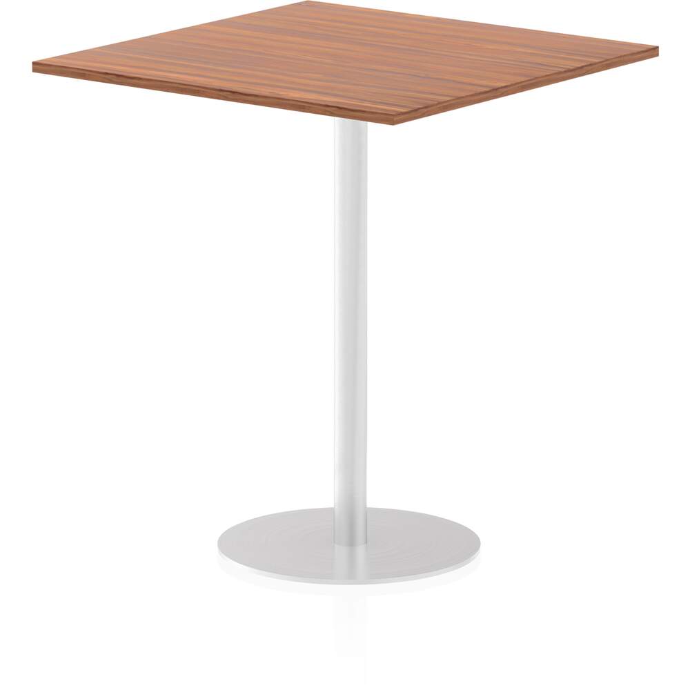 Italia 1000mm Poseur Square Table Walnut Top 1145mm High Leg