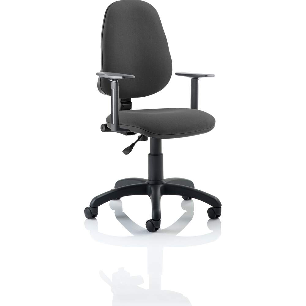 Eclipse I Lever Task Operator Chair Charcoal With Height Adjustable Arms