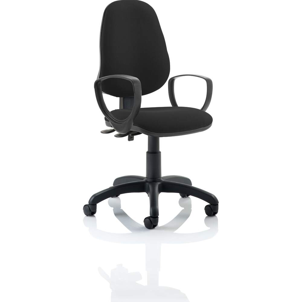 Eclipse II Lever Task Operator Chair Black With Loop Arms