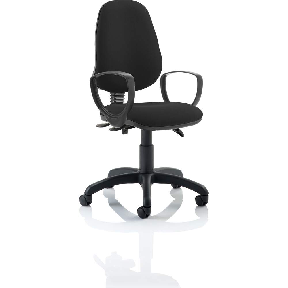 Eclipse III  Lever Task Operator Chair Black With Loop Arms