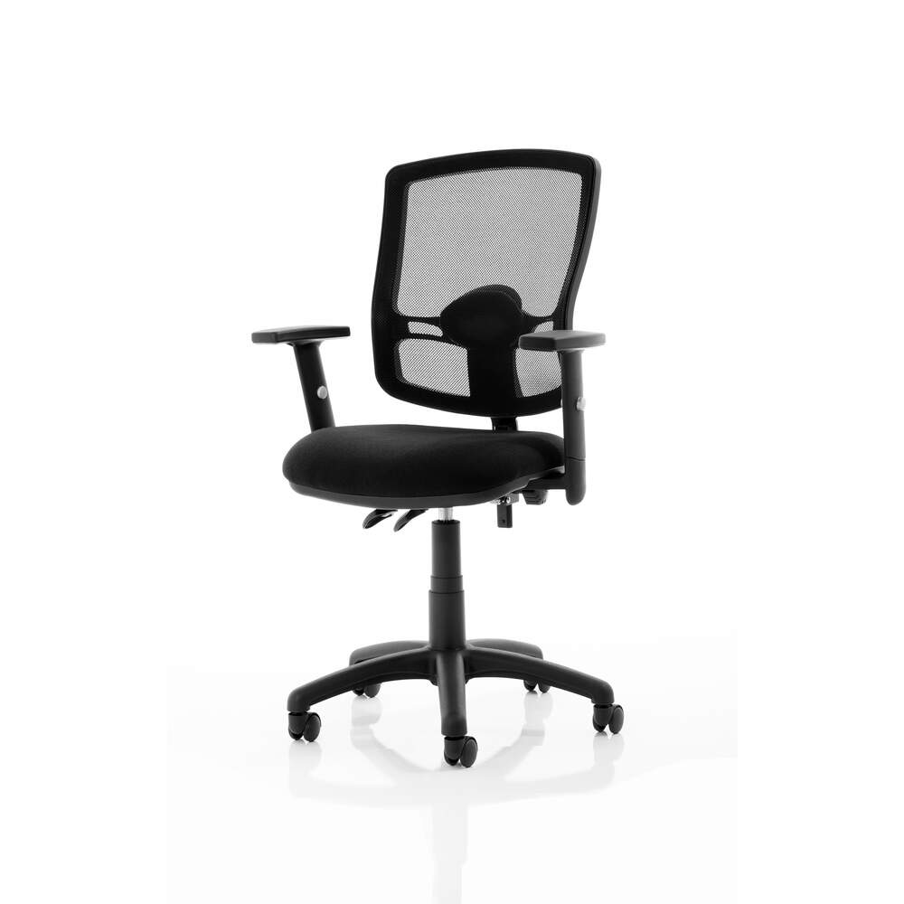 Eclipse Plus II Lever Task Operator Chair Mesh Back Deluxe With Black Seat With Height Adjustable Arms