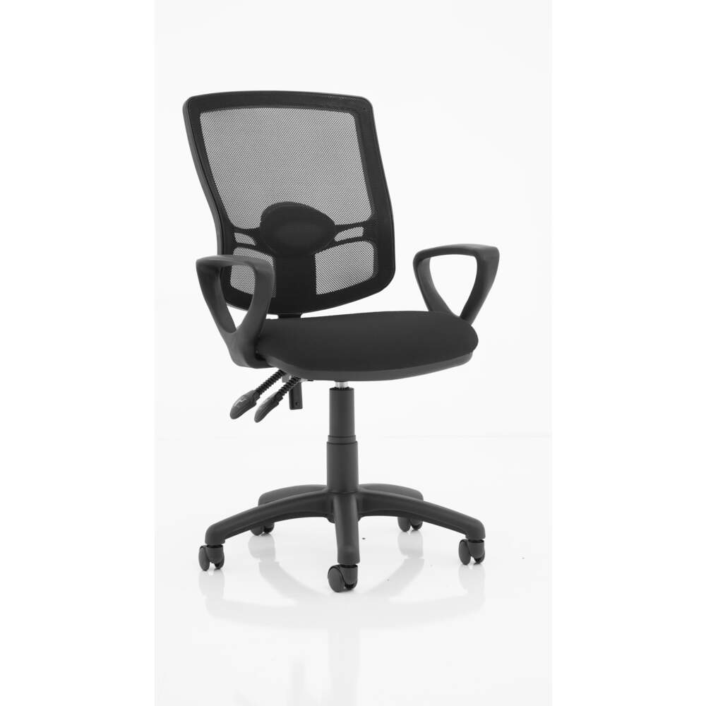 Eclipse Plus II Lever Task Operator Chair Mesh Back Deluxe With Black Seat With loop Arms