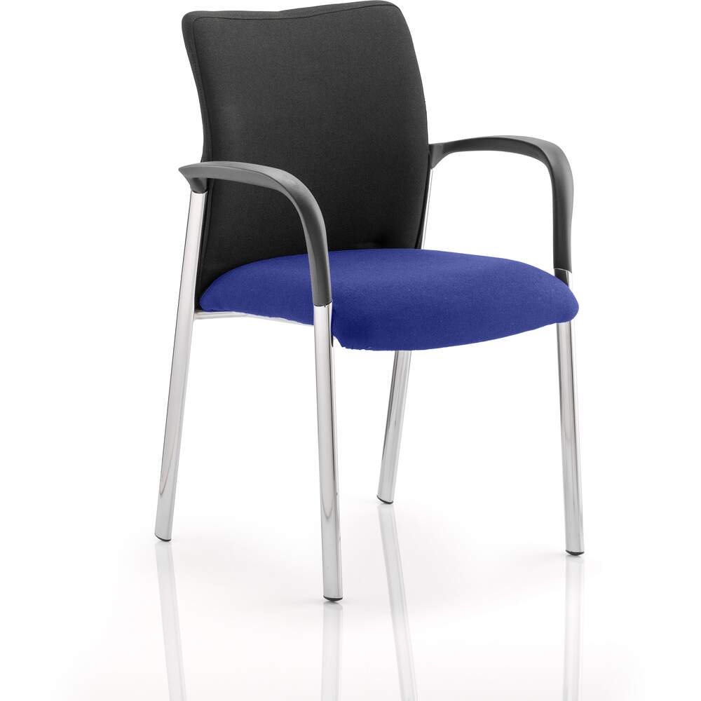 Academy Black Fabric Back Bespoke Colour Seat With Arms Stevia Blue