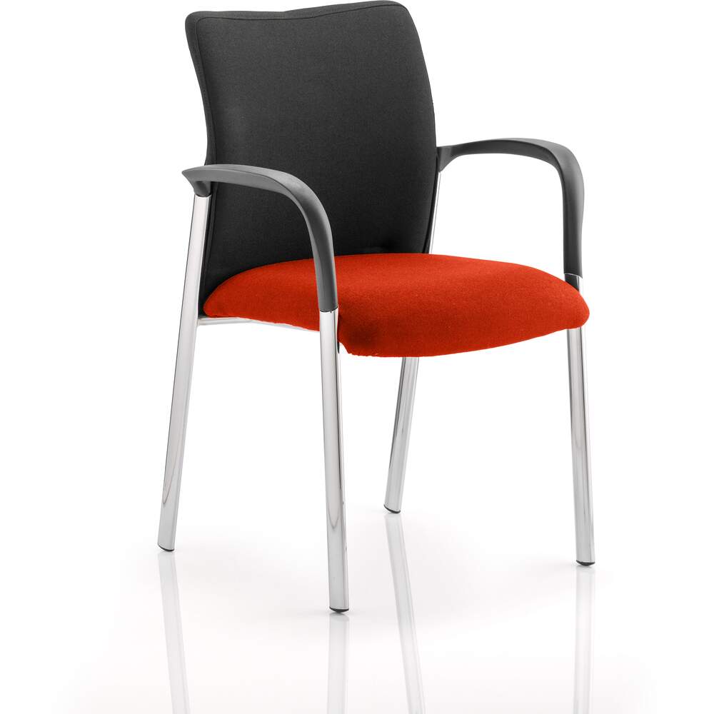 Academy Black Fabric Back Bespoke Colour Seat With Arms Tabasco Red