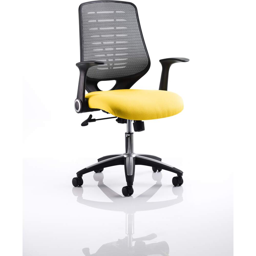 Relay Task Operator Chair Bespoke Colour Silver Back Senna Yellow