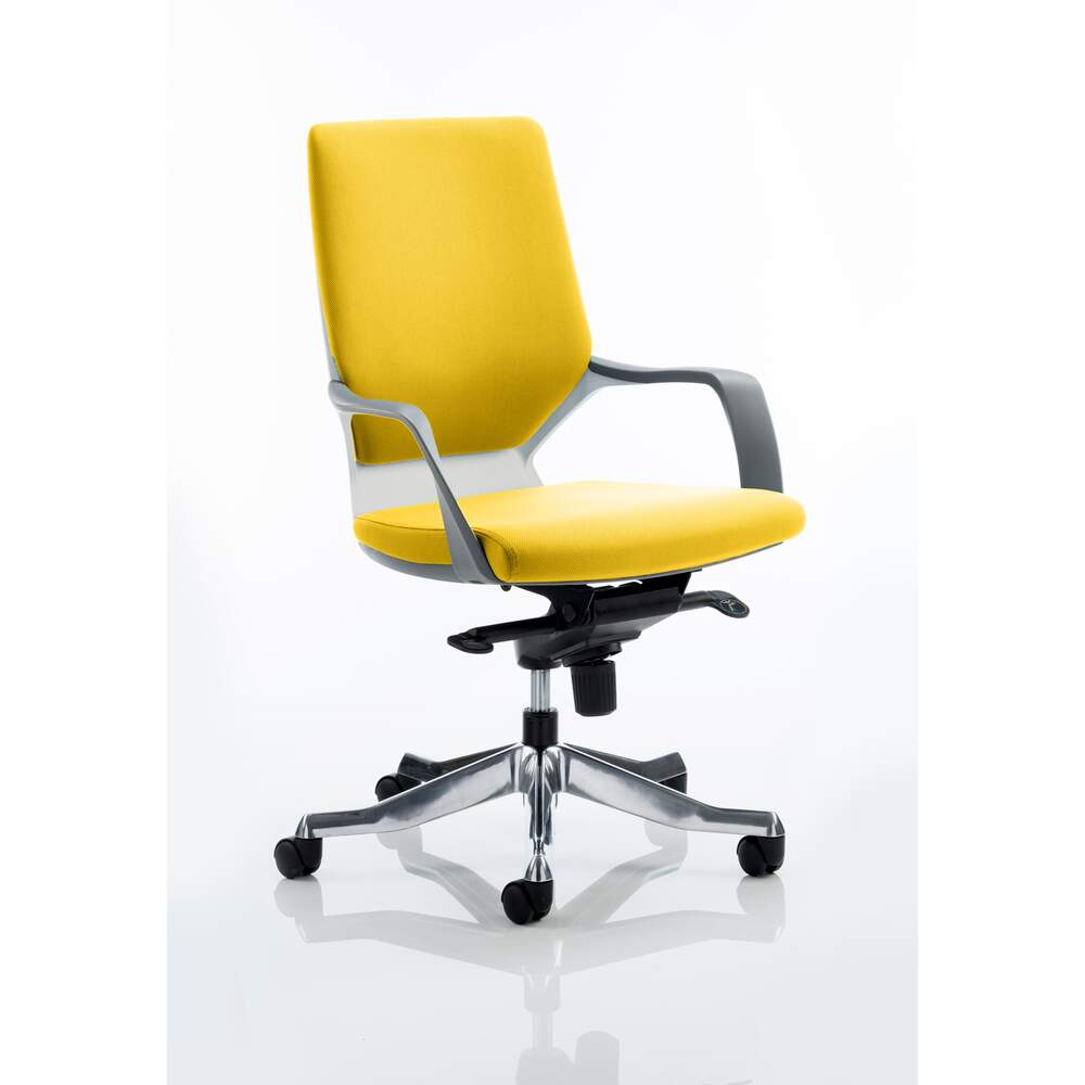 Xenon Executive White Shell Medium Back Bespoke Colour Senna Yellow