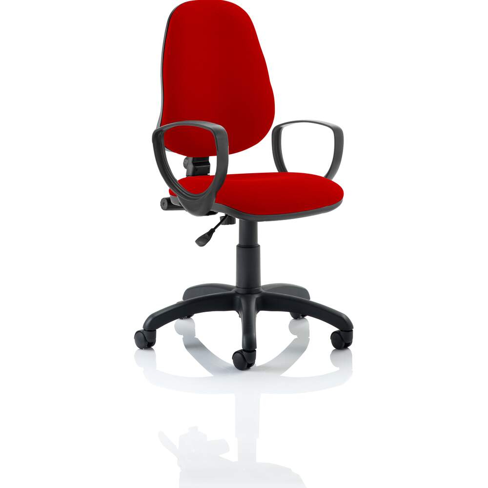 Eclipse I Lever Task Operator Chair Bespoke With Loop Arms In Bergamot Cherry