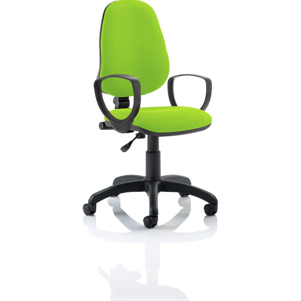 Eclipse I Lever Task Operator Chair Bespoke With Loop Arms In Myrrh Green