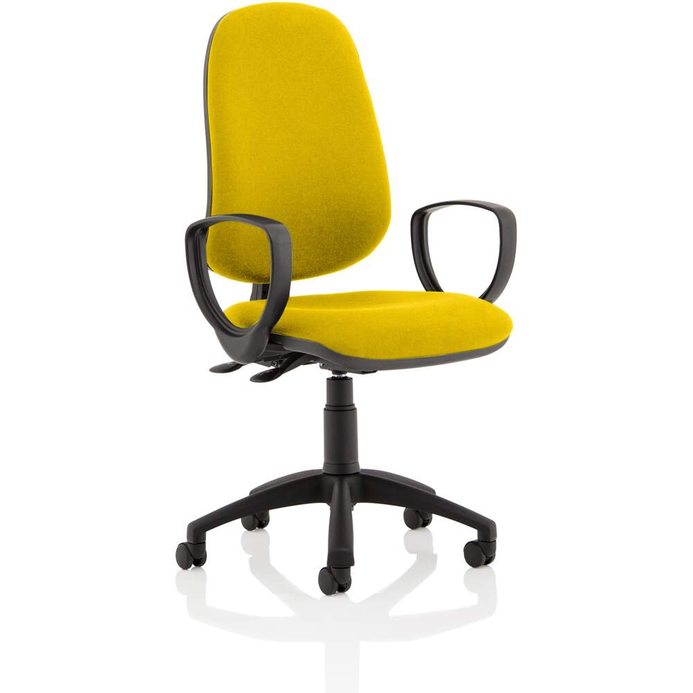Eclipse II Lever Task Operator Chair Bespoke With Loop Arms In Senna Yellow