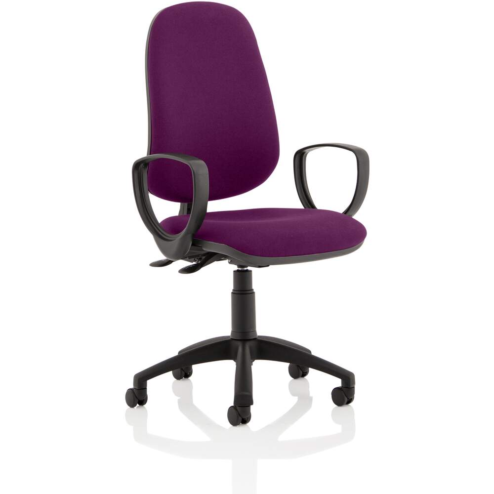 Eclipse II Lever Task Operator Chair Bespoke With Loop Arms In Tansy Purple