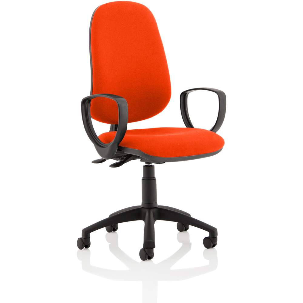 Eclipse II Lever Task Operator Chair Bespoke With Loop Arms In Tabasco Red
