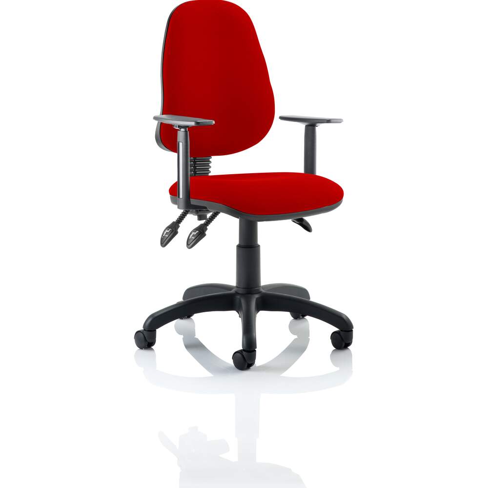 Eclipse III Lever Task Operator Chair Bespoke With Height Adjustable Arms In Bergamot Cherry