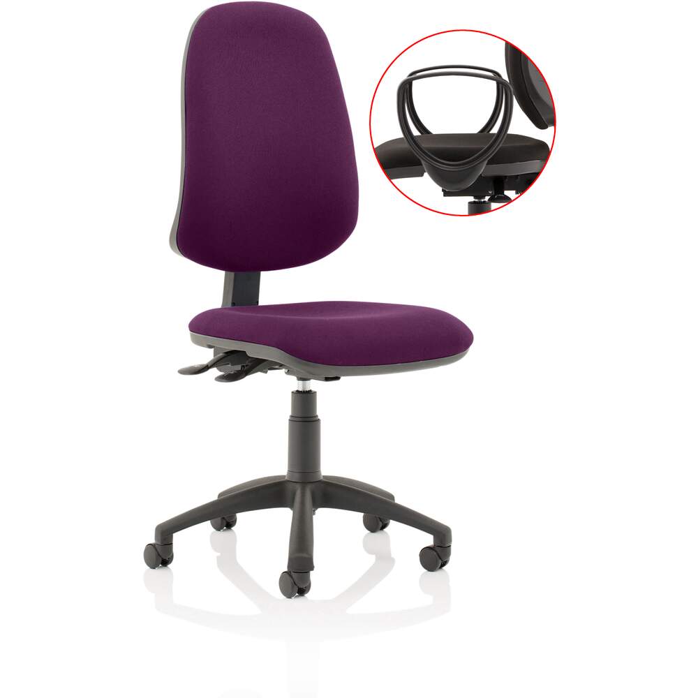 Eclipse XL Lever Task Operator Chair Bespoke With Loop Arms In Tansy Purple
