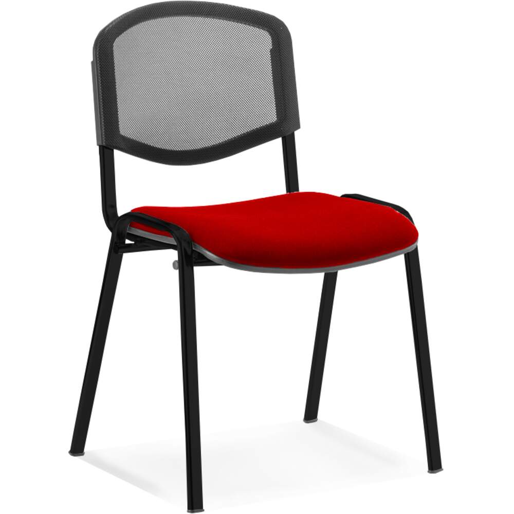 ISO Black Frame Mesh Back Bespoke Colour Fabric - (Min Order Qty X 4) Bergamot Cherry