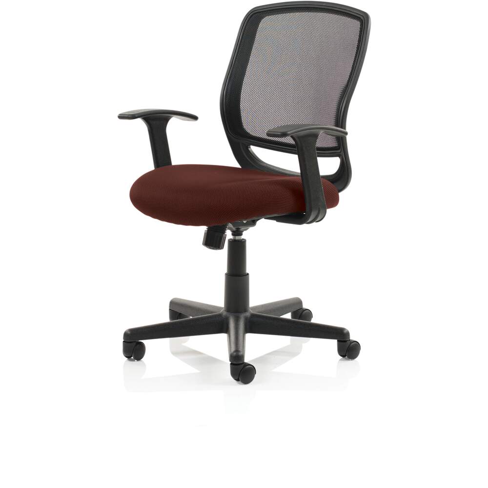 Mave Task Operator Chair Black Mesh With Arms Bespoke Colour Seat Ginseng Chilli