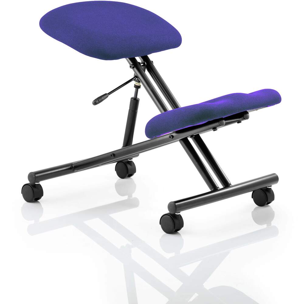 Kneeling Stool Black Frame Bespoke Colour Stevia Blue