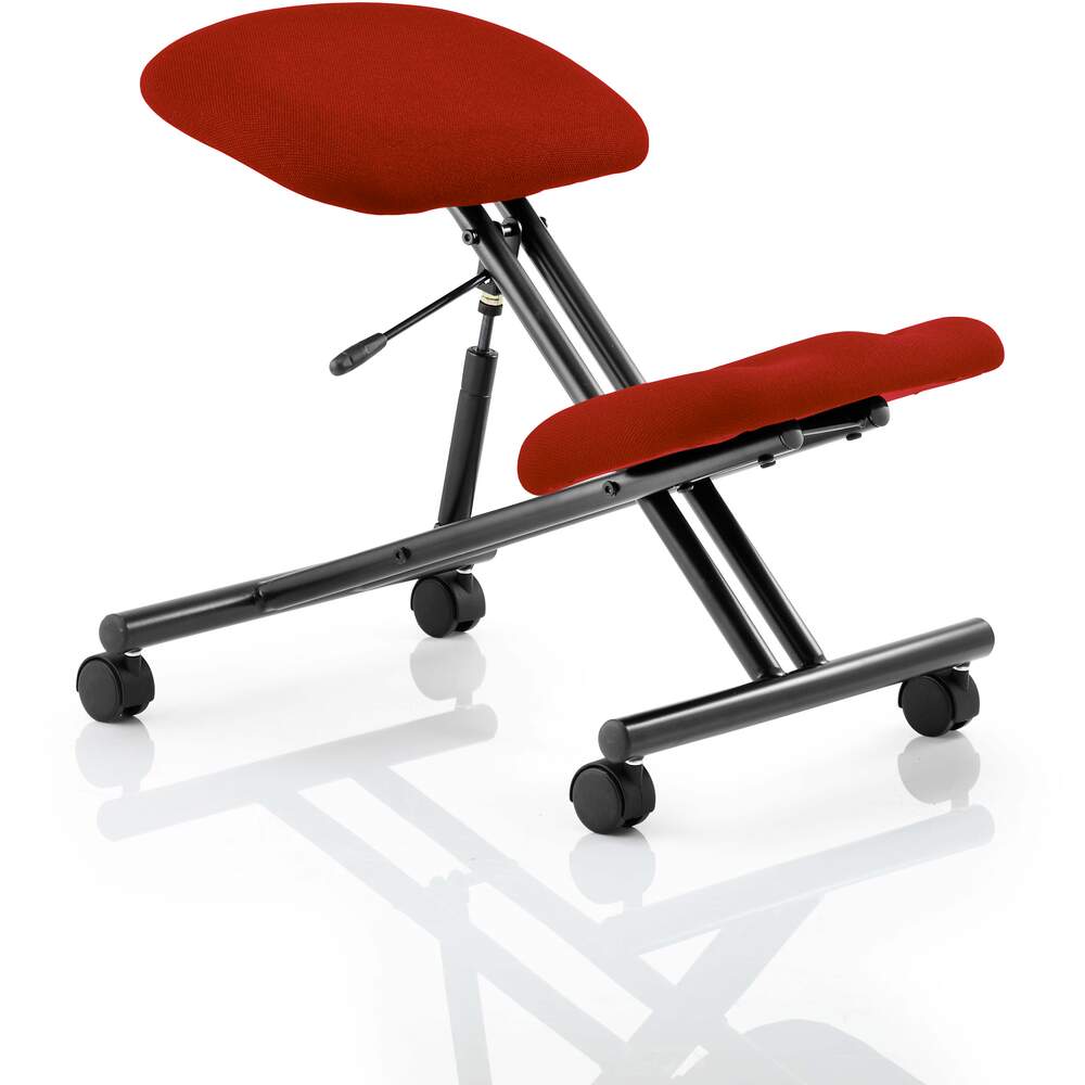 Kneeling Stool Black Frame Bespoke Colour Tabasco Red