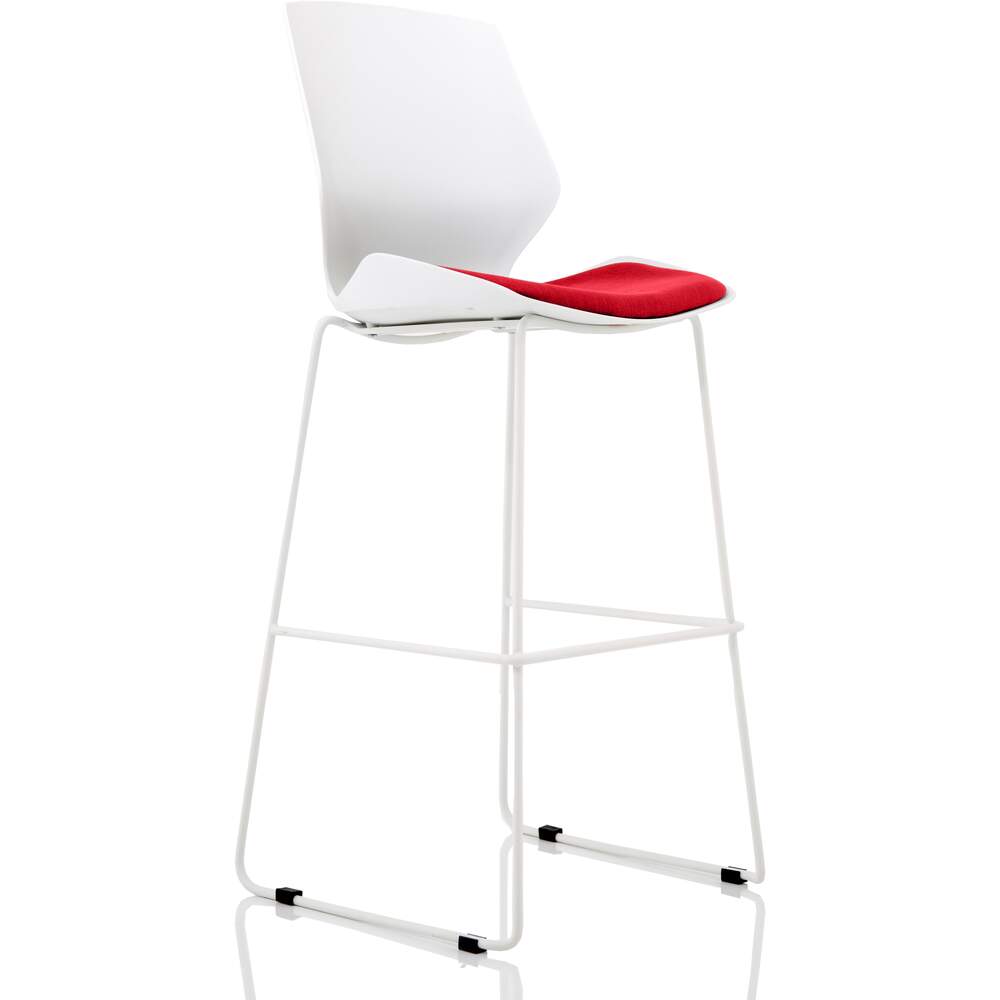 Florence White Frame High Stool in Bergamot Cherry