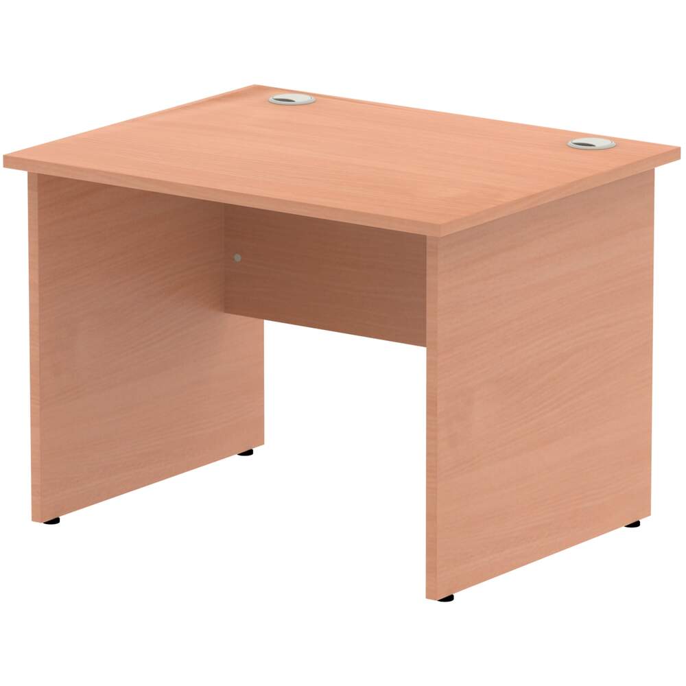 Impulse 1000 x 800mm Straight Desk Beech Top Panel End Leg