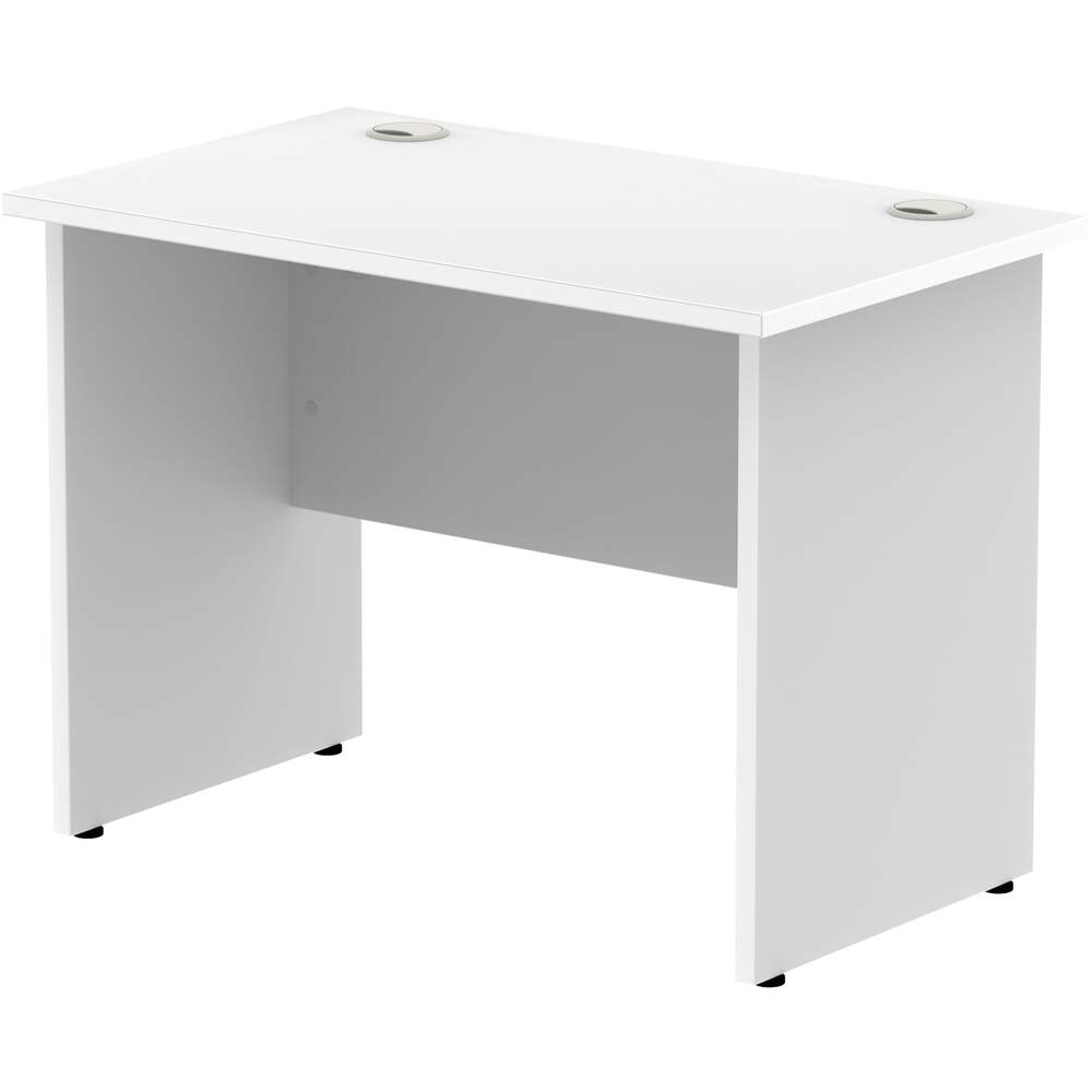 Impulse 1000 x 800mm Straight Desk White Top Panel End Leg