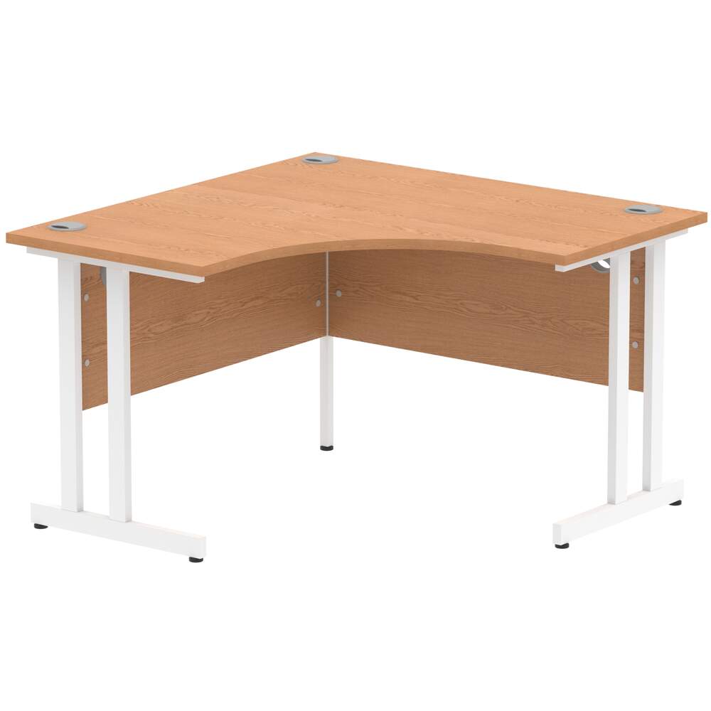 Impulse 1200mm Corner Desk Oak Top Silver Cantilever Leg