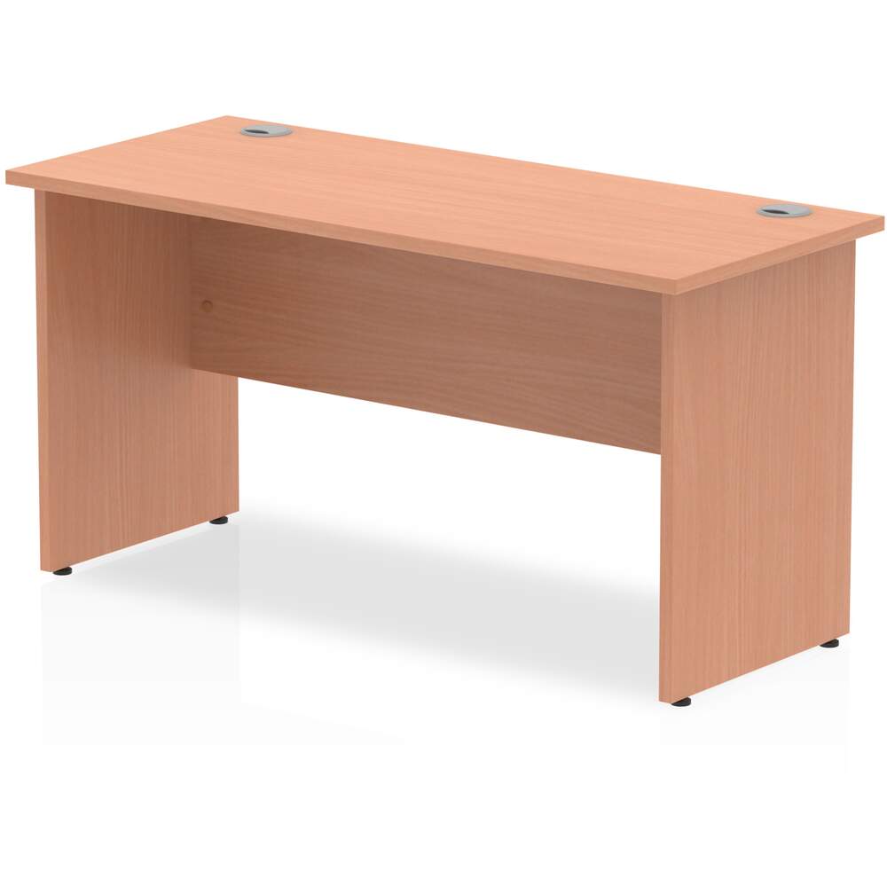 Impulse 1400 x 600mm Straight Desk Beech Top Panel End Leg