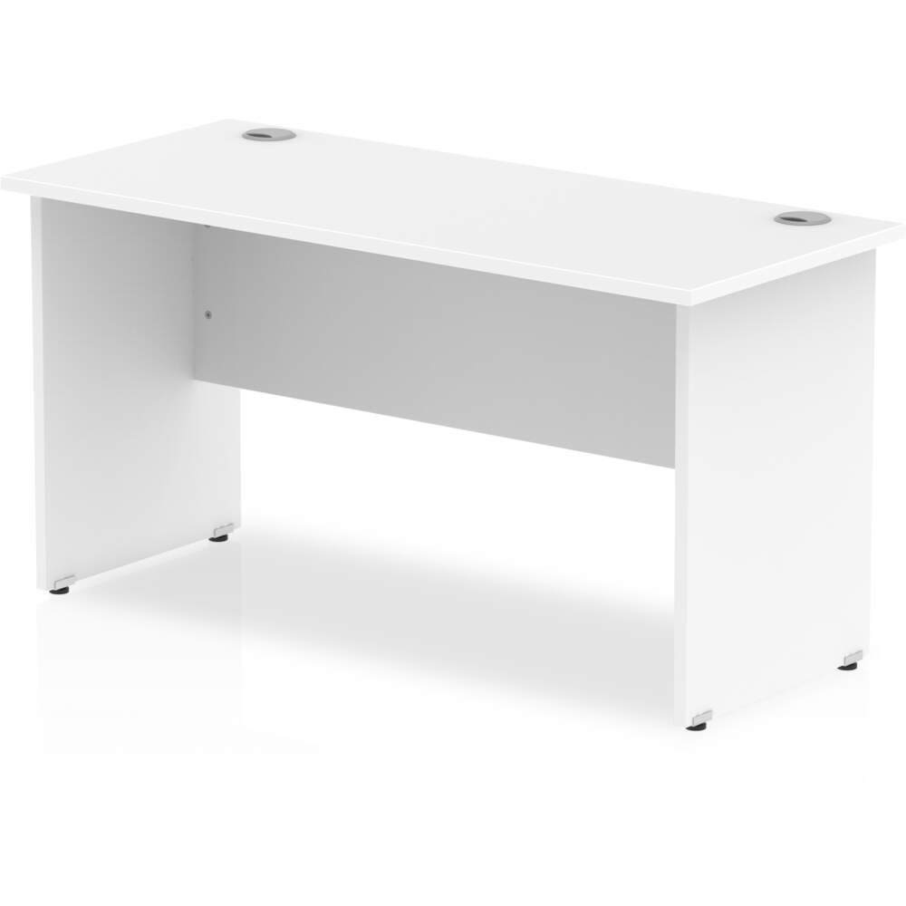 Impulse 1400 x 600mm Straight Desk White Top Panel End Leg