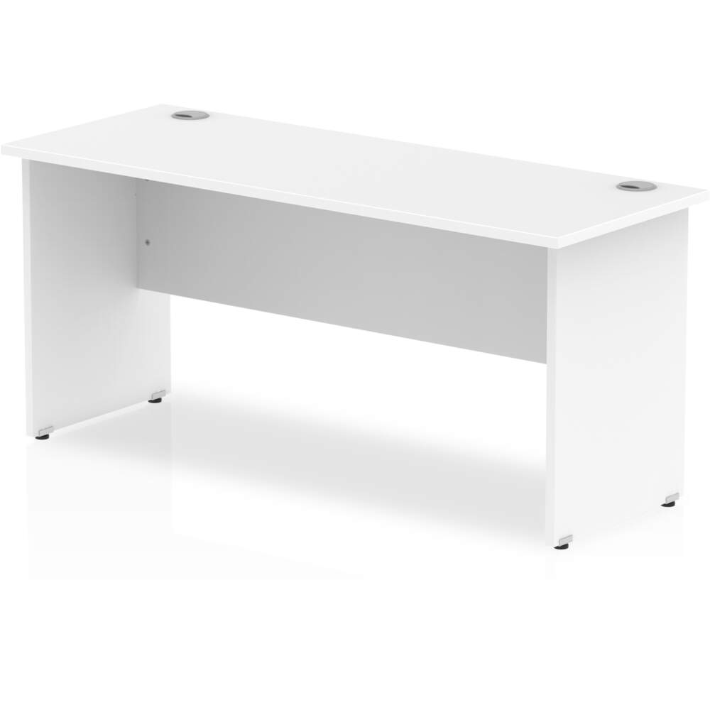 Impulse 1600 x 600mm Straight Desk White Top Panel End Leg