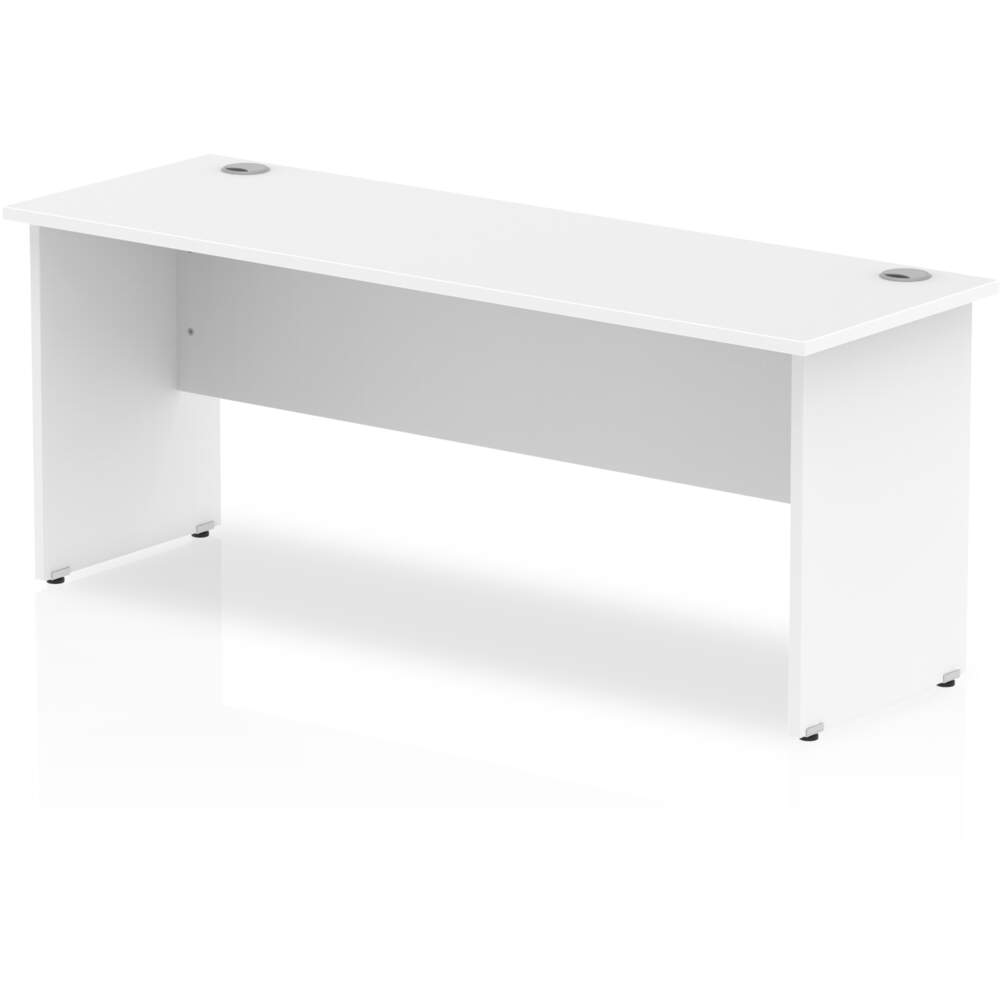 Impulse 1800 x 600mm Straight Desk White Top Panel End Leg