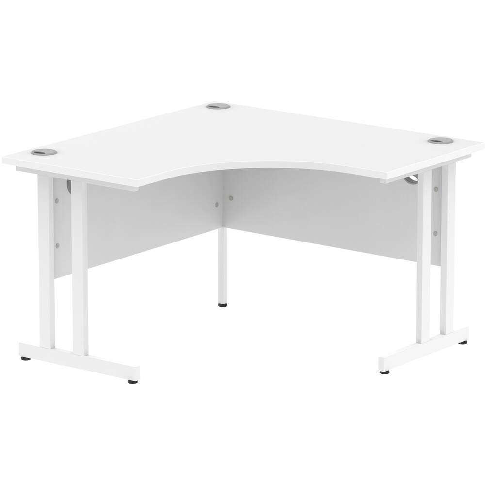 Impulse 1200mm Corner Desk White Top White Cantilever Leg