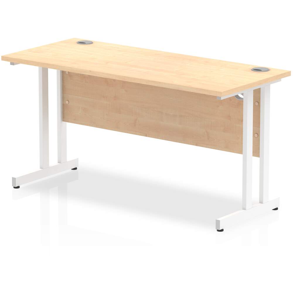 Impulse 1200 x 600mm Straight Desk Maple Top Black Cantilever Leg