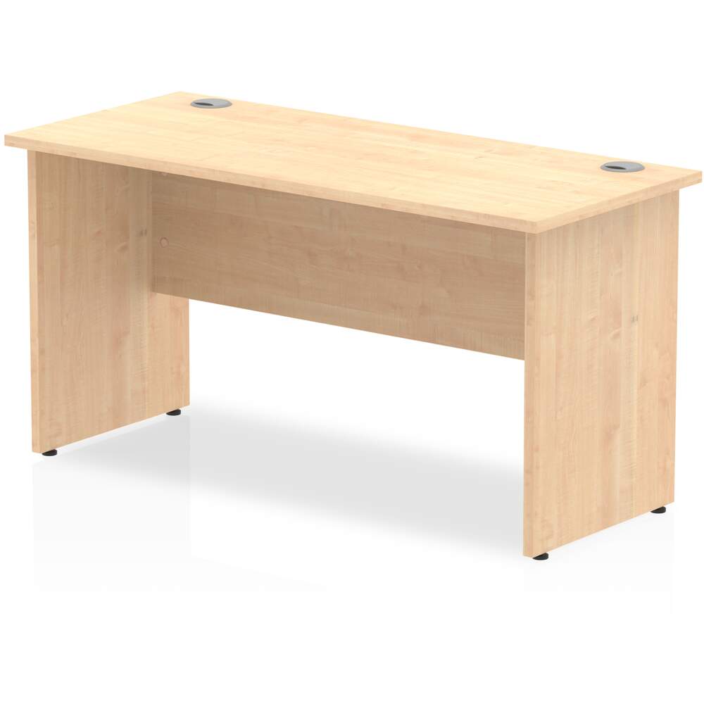 Impulse 1400 x 600mm Straight Desk Maple Top Panel End Leg