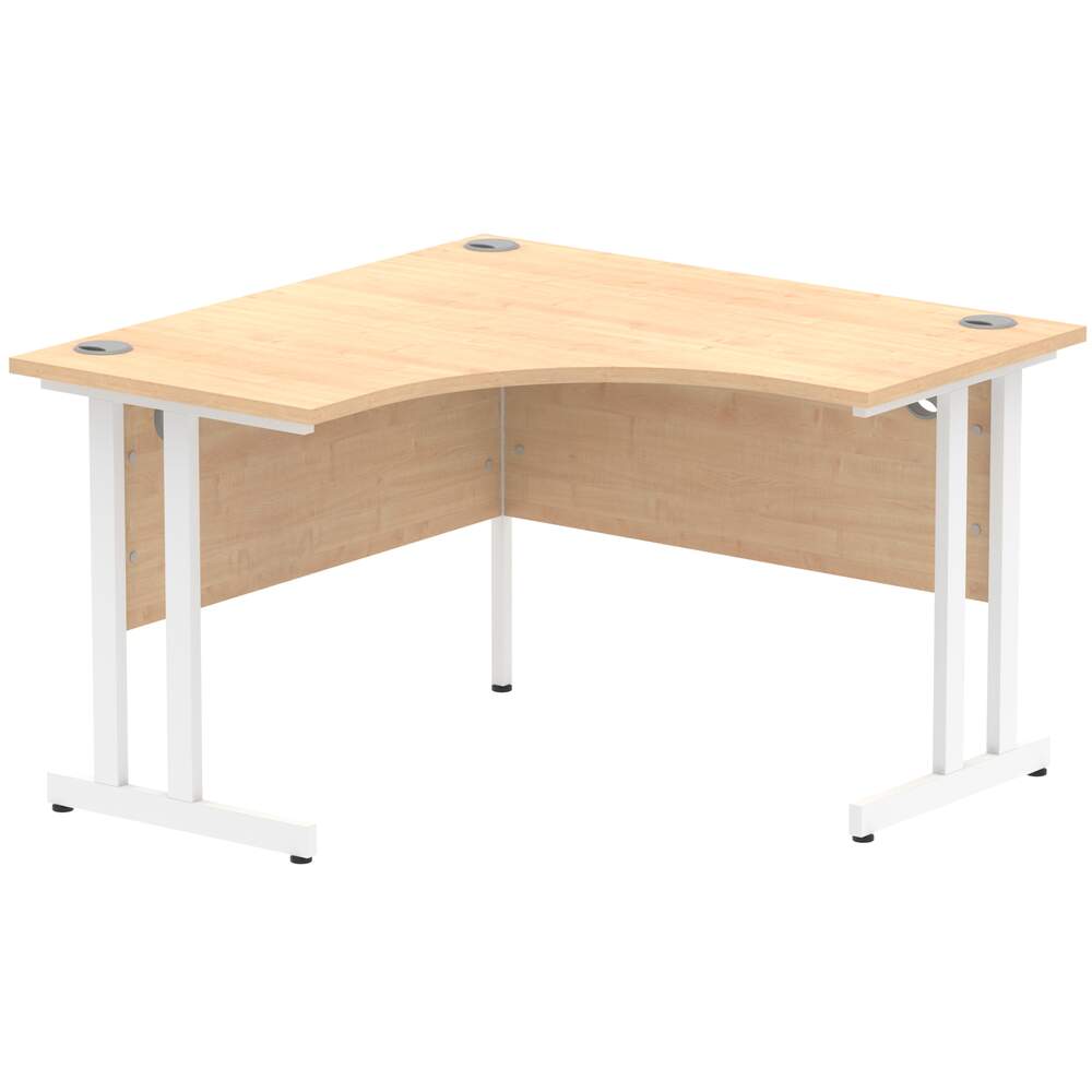 Impulse 1200mm Corner Desk Maple Top White Cantilever Leg