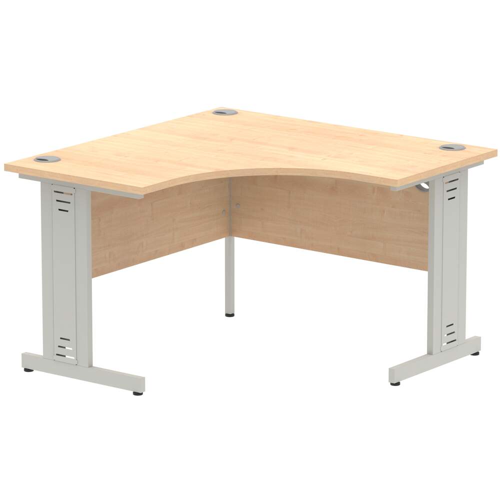 Impulse 1200mm Corner Desk Maple Top Silver Cable Managed Leg