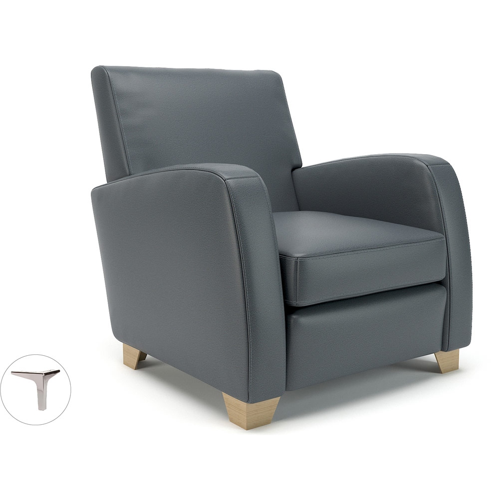 Wynne 81cm Wide Armchair Steel Faux Leather Standard Feet With Socket