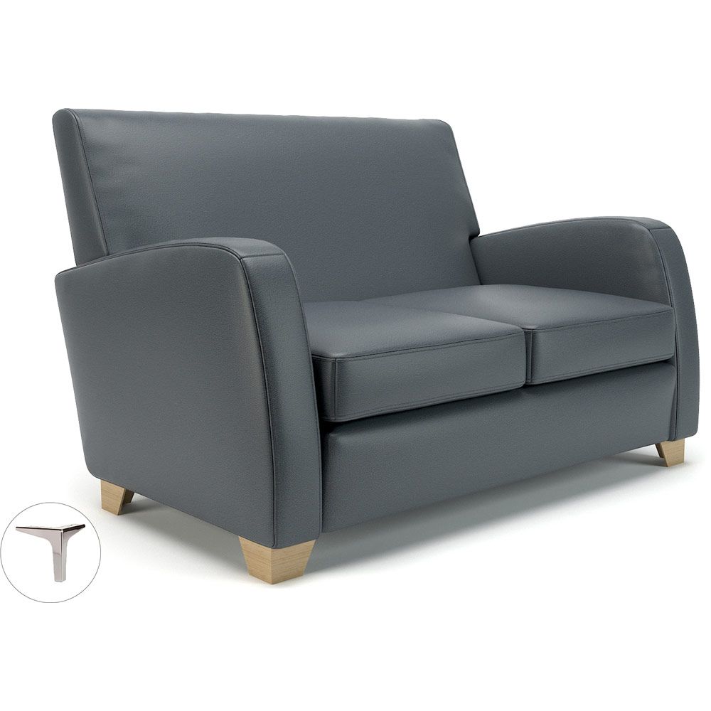 Wynne 132cm Wide Sofa Steel Faux Leather Standard Feet
