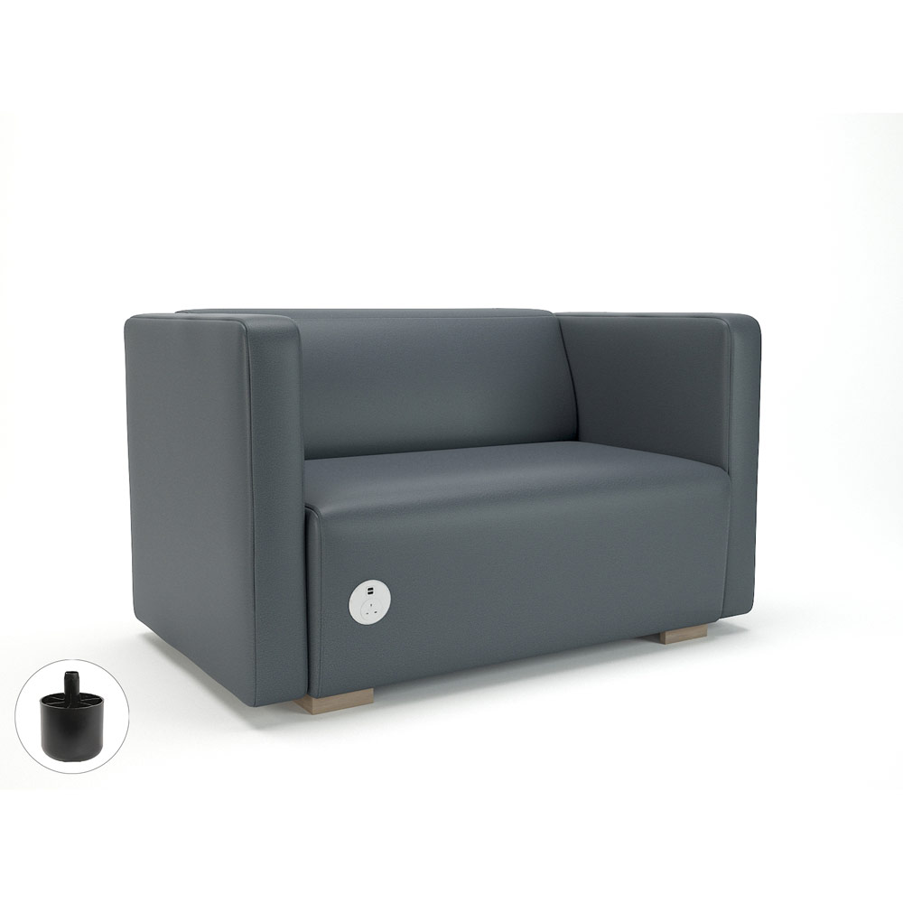 Carmel 130cm Wide  Sofa Atlantic Faux Leather Standard Feet