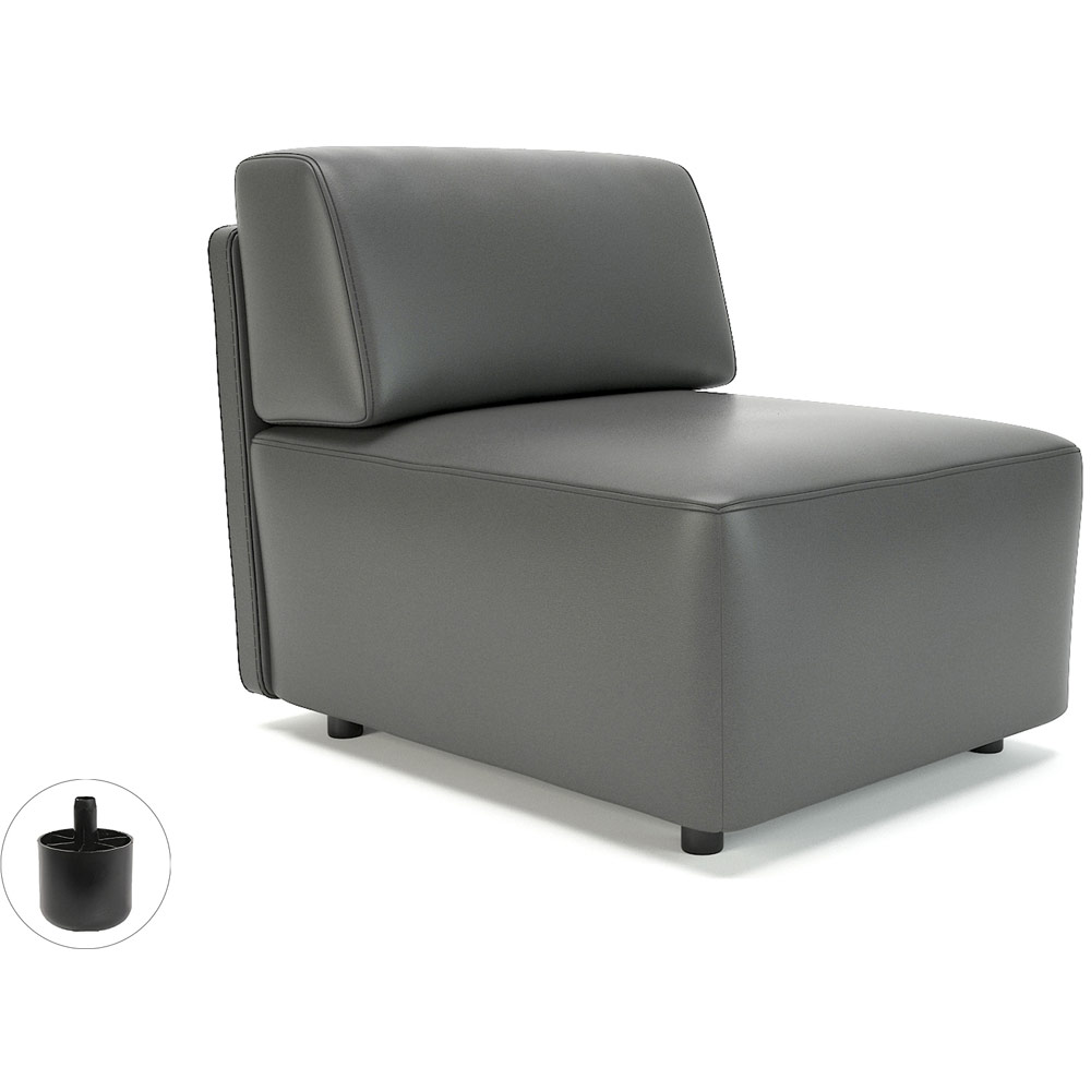 Loomis 65cm Wide Modular Unit Flint Faux Leather Standard Feet