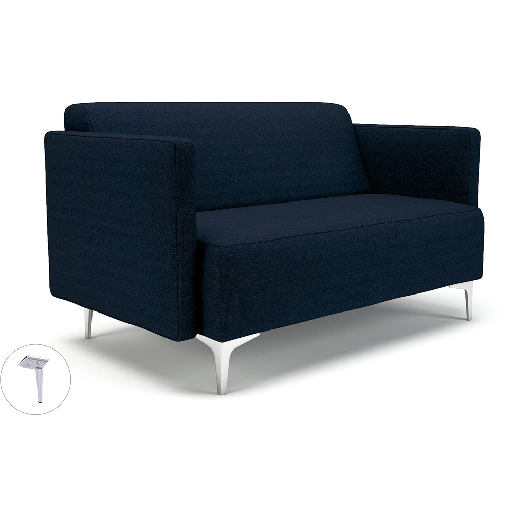 Napa Slim Arm 125cm Wide Sofa Forward Fabric Pole Chrome Feet