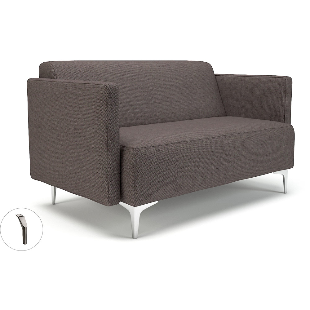 Napa Slim Arm 125cm Wide Sofa History Fabric Brushed Chrome Feet