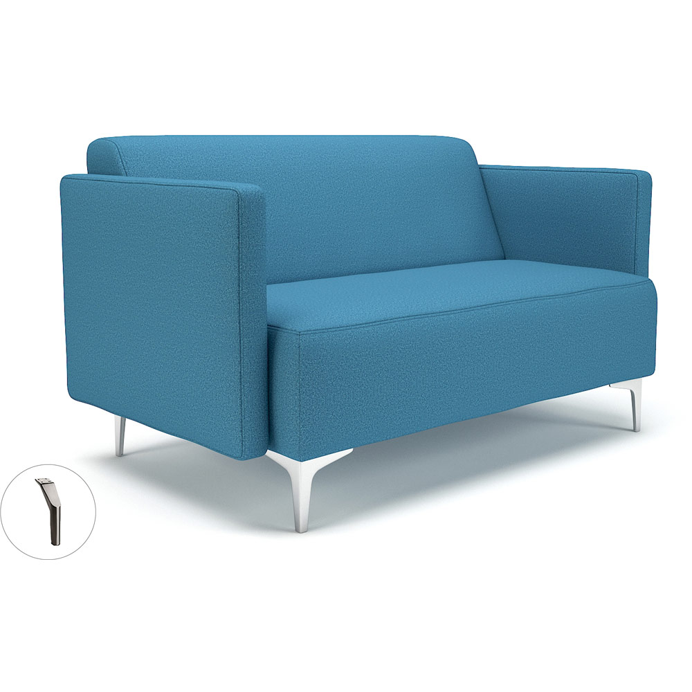 Napa Slim Arm 125cm Wide Sofa Lagoon Fabric Brushed Chrome Feet