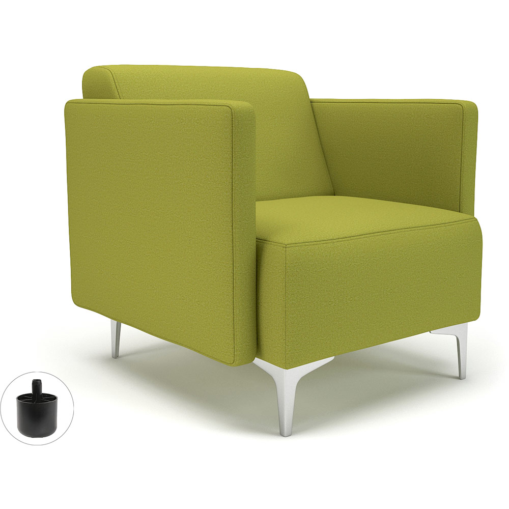 Napa Slim Arm 75cm Wide Armchair Citron Fabric Standard Feet With Socket