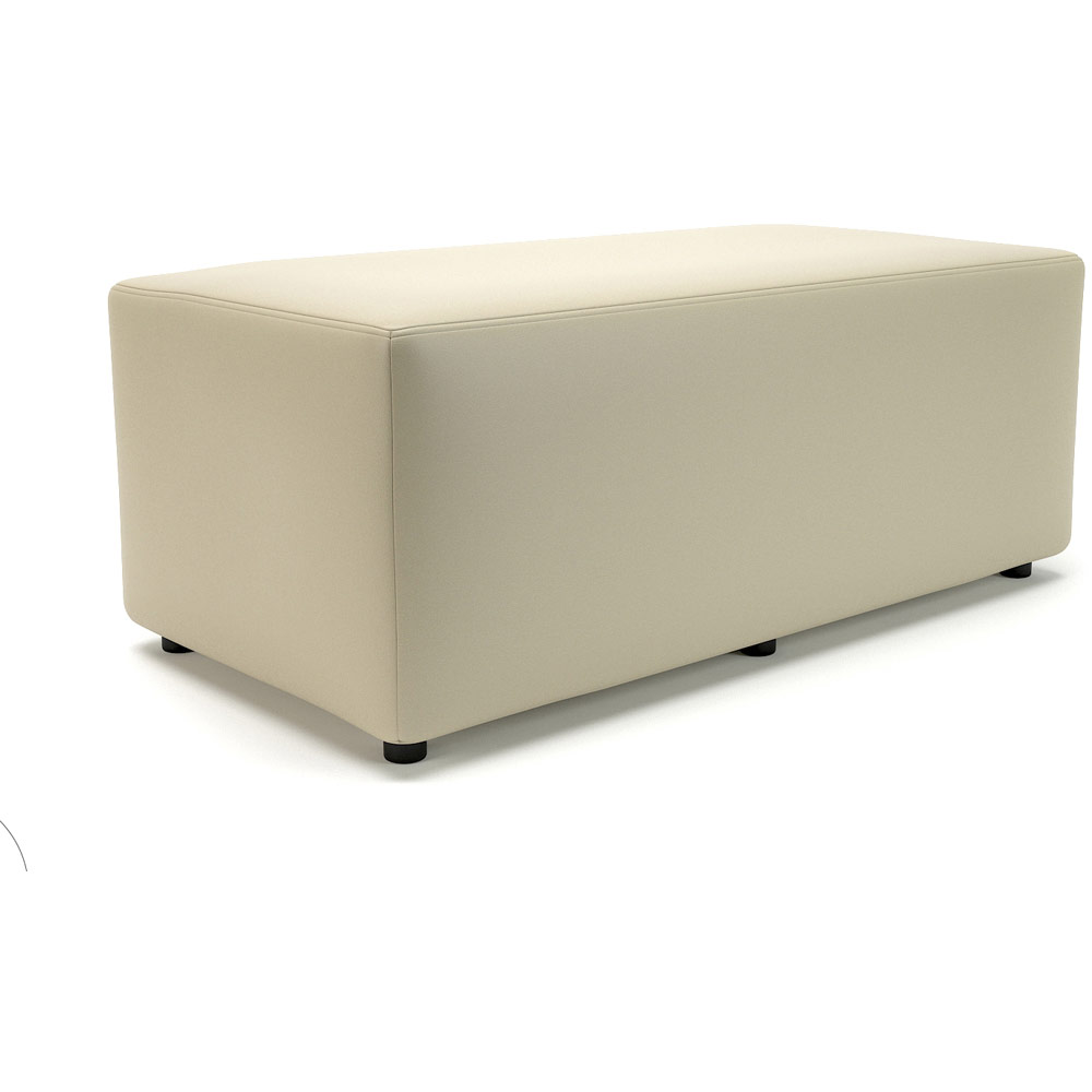 Ottawa 122cm Wide Chalk Faux Leather Standard Feet With Socket