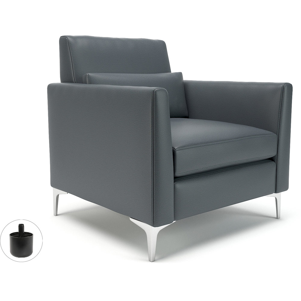 Roselle 90cm Wide Armchair Atlantic Faux Leather Standard Feet With Socket