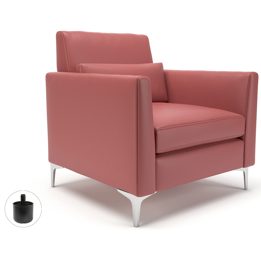 Roselle 90cm Wide Armchair Chilli Faux Leather Standard Feet With Socket