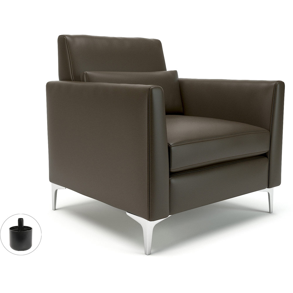 Roselle 90cm Wide Armchair Mocha Faux Leather Standard Feet With Socket