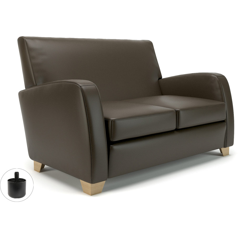 Wynne 132cm Wide Sofa Mocha Faux Leather Standard Feet