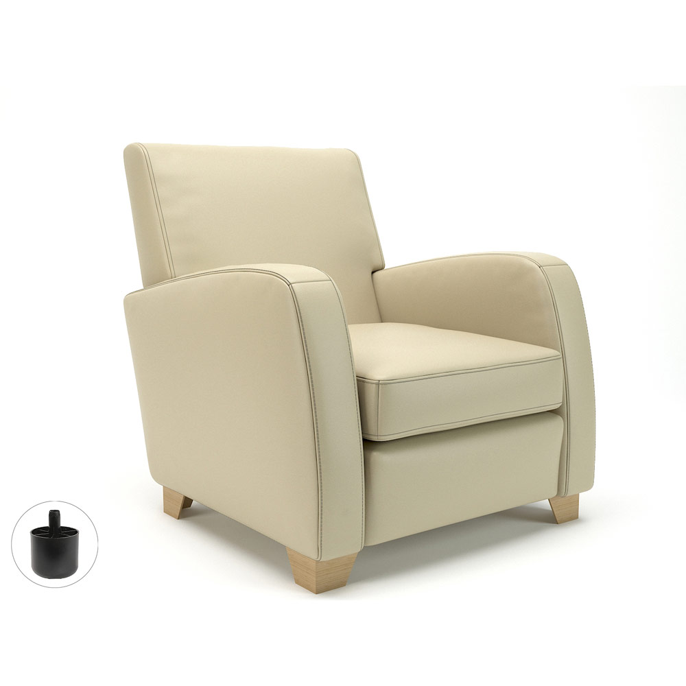 Wynne 81cm Wide Armchair Chalk Faux Leather Standard Feet With Socket