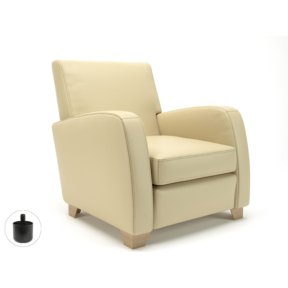 Wynne 81cm Wide Armchair Cream Faux Leather Standard Feet With Socket