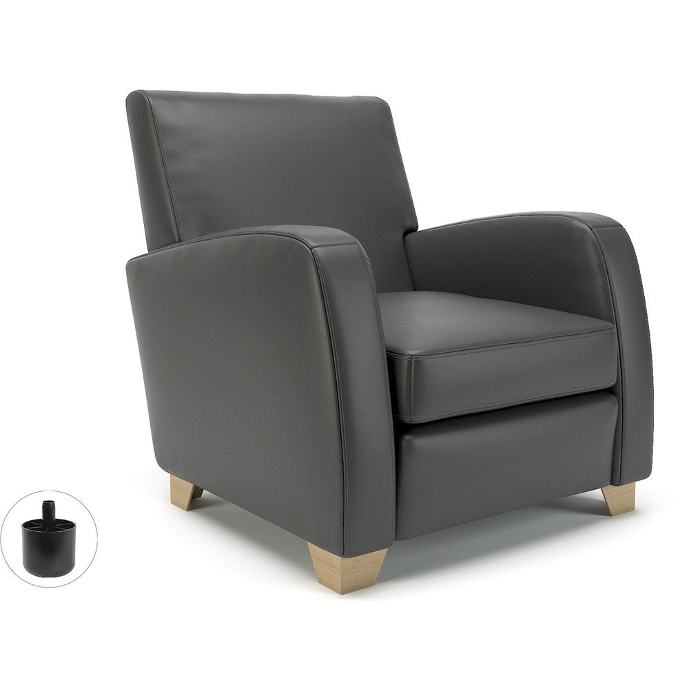 Wynne 81cm Wide Armchair Flint Faux Leather Standard Feet With Socket